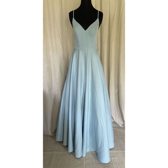 NWT IEENA FOR MAC DUGGAL Blue A-Line maxi formal ball gown dress size 4 - Picture 4 of 10